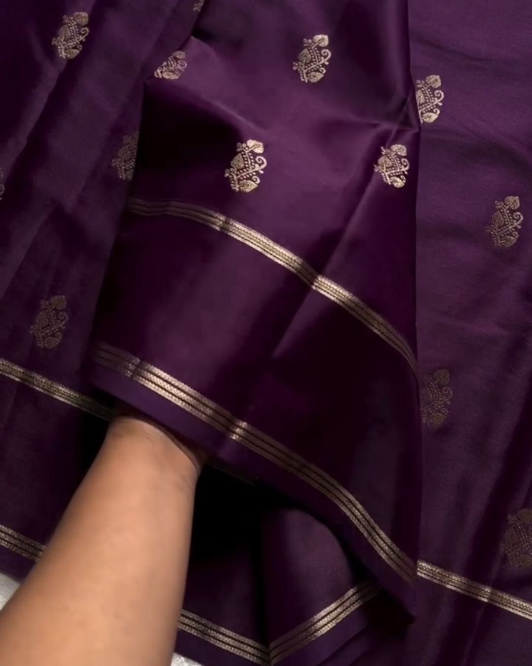 Burgundy wine Silk Saree