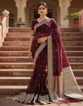 Midnight Bloom Silk Saree