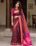 Wine Silk Saree
