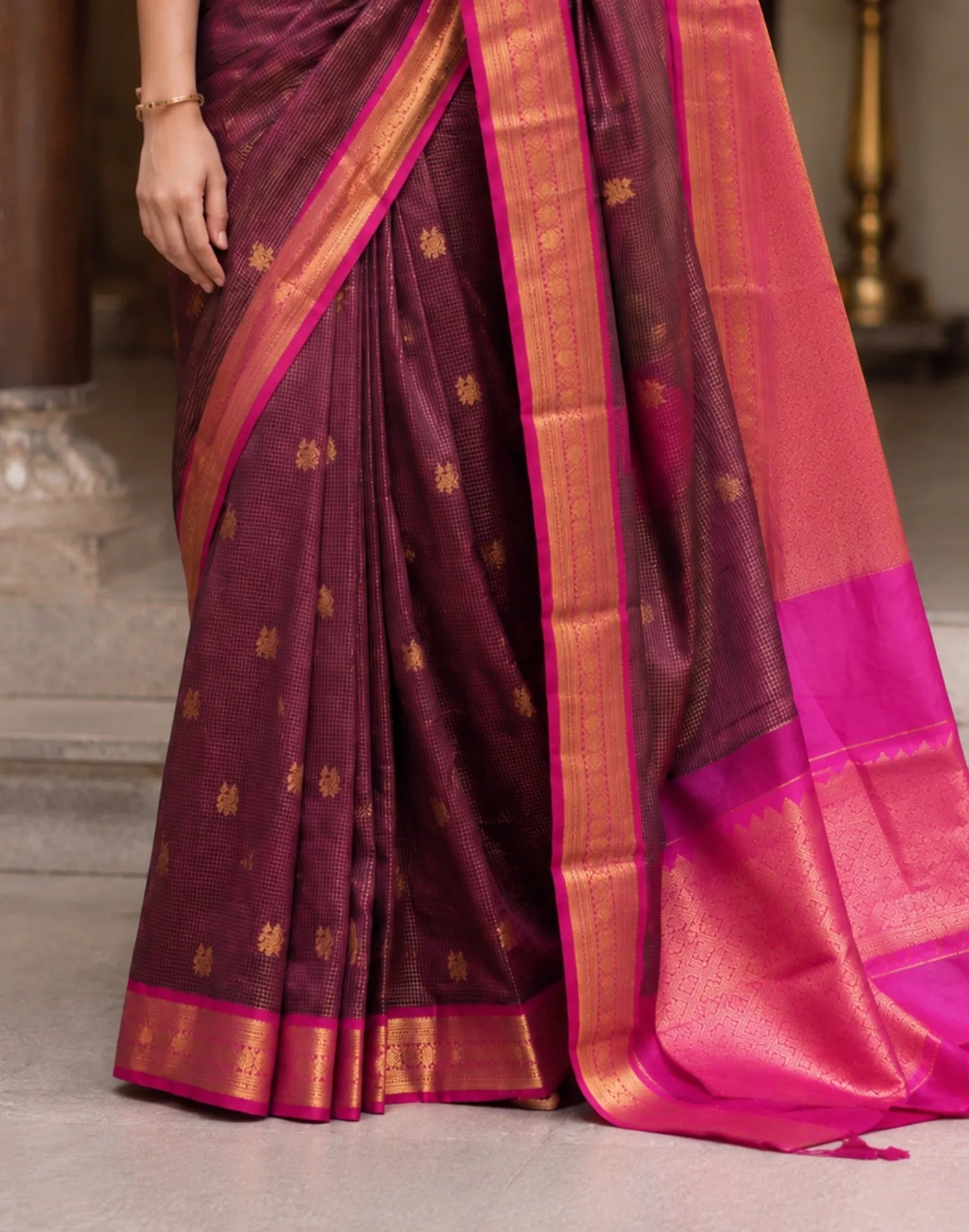 Wine Silk Saree